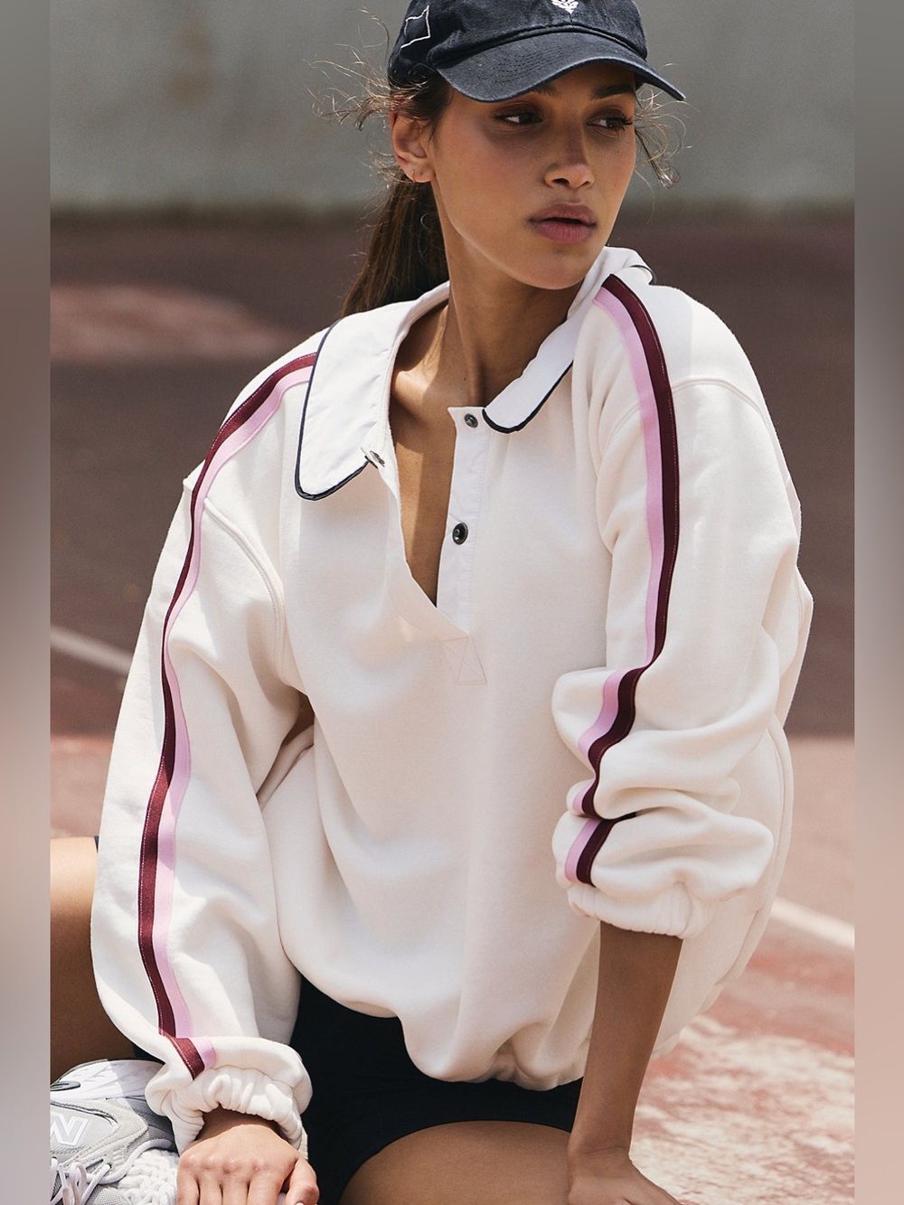 Free People Movement Sweet And Sour Pullover Sweatshirt Ivory Sporty Oversized S